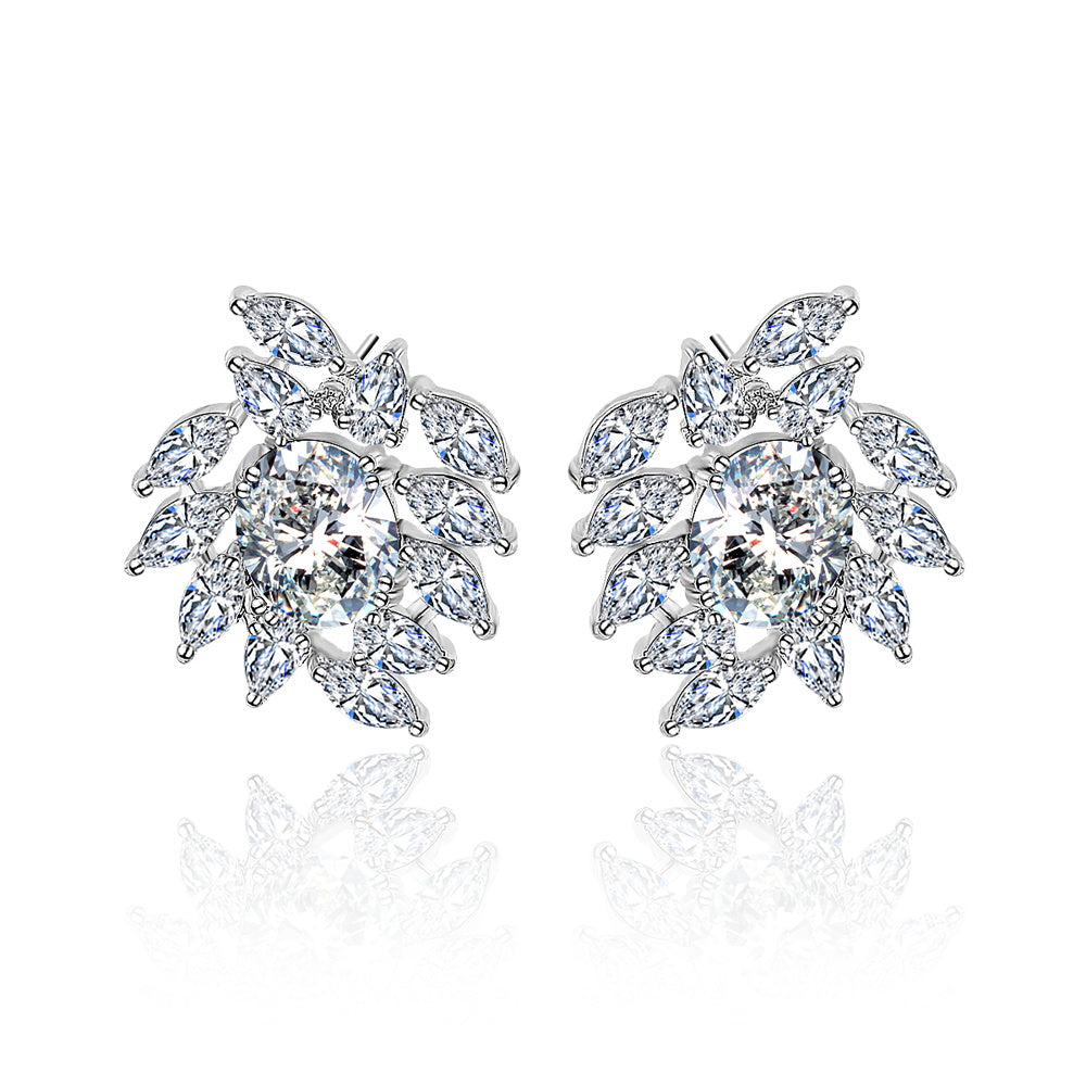 Benmani Marquise And Oval Cut Cluster Stud Earrings
