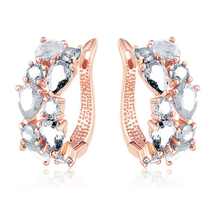 Benmani Womens Crystal Cluster Huggie Earring