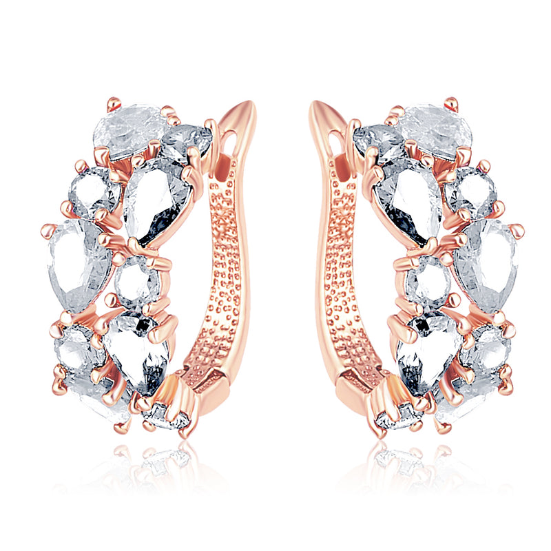 Benmani Womens Crystal Cluster Huggie Earring
