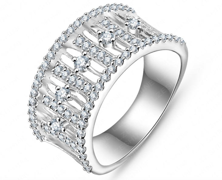 Benmani Pave Band Ring White Gold Plated