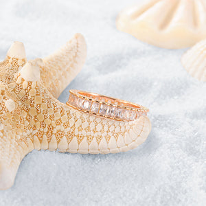 Benmani  Gold Plated Emerald Cut Eternity Engagement Wedding Band Ring