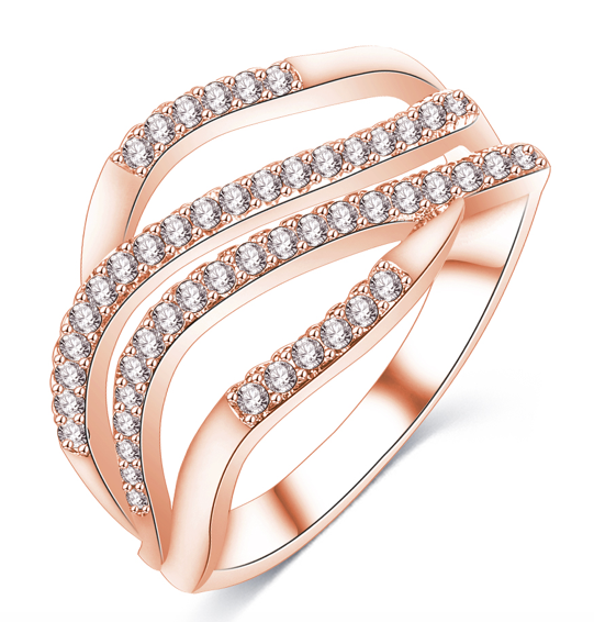 Benmani Womens 4 Layer Wave Ring in 18K Gold Plating